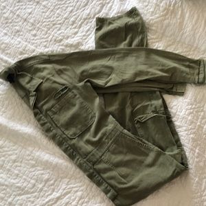 S Volcom olive green cargo jumpsuit